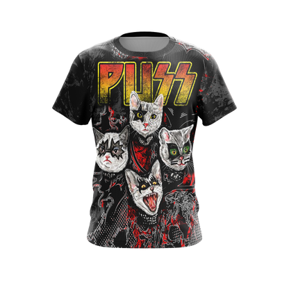 Kiss band x cats - Puss Unisex 3D T-shirt