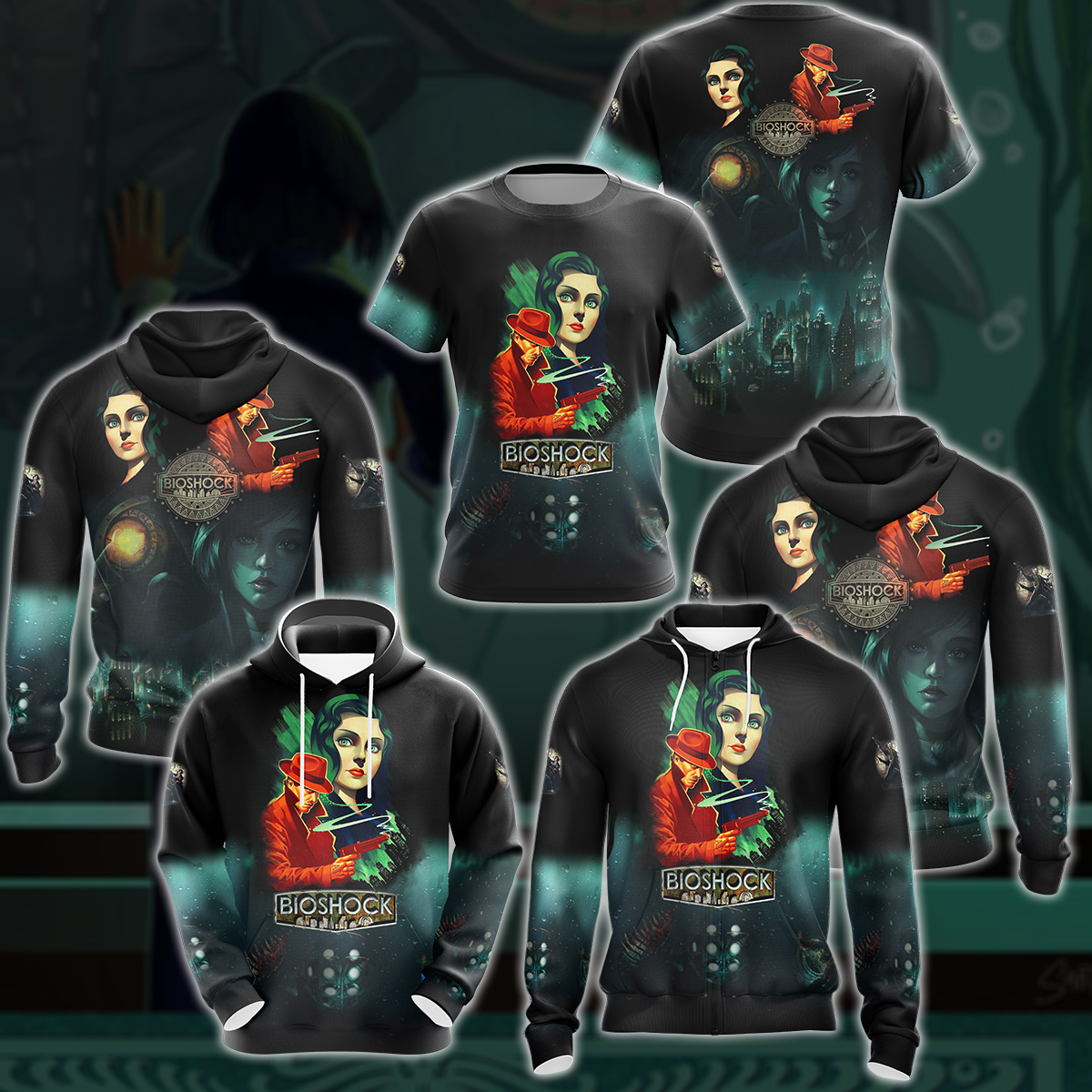 BioShock Video Game 3D All Over Printed T-shirt Tank Top Zip Hoodie Pullover Hoodie Hawaiian Shirt Beach Shorts Jogger