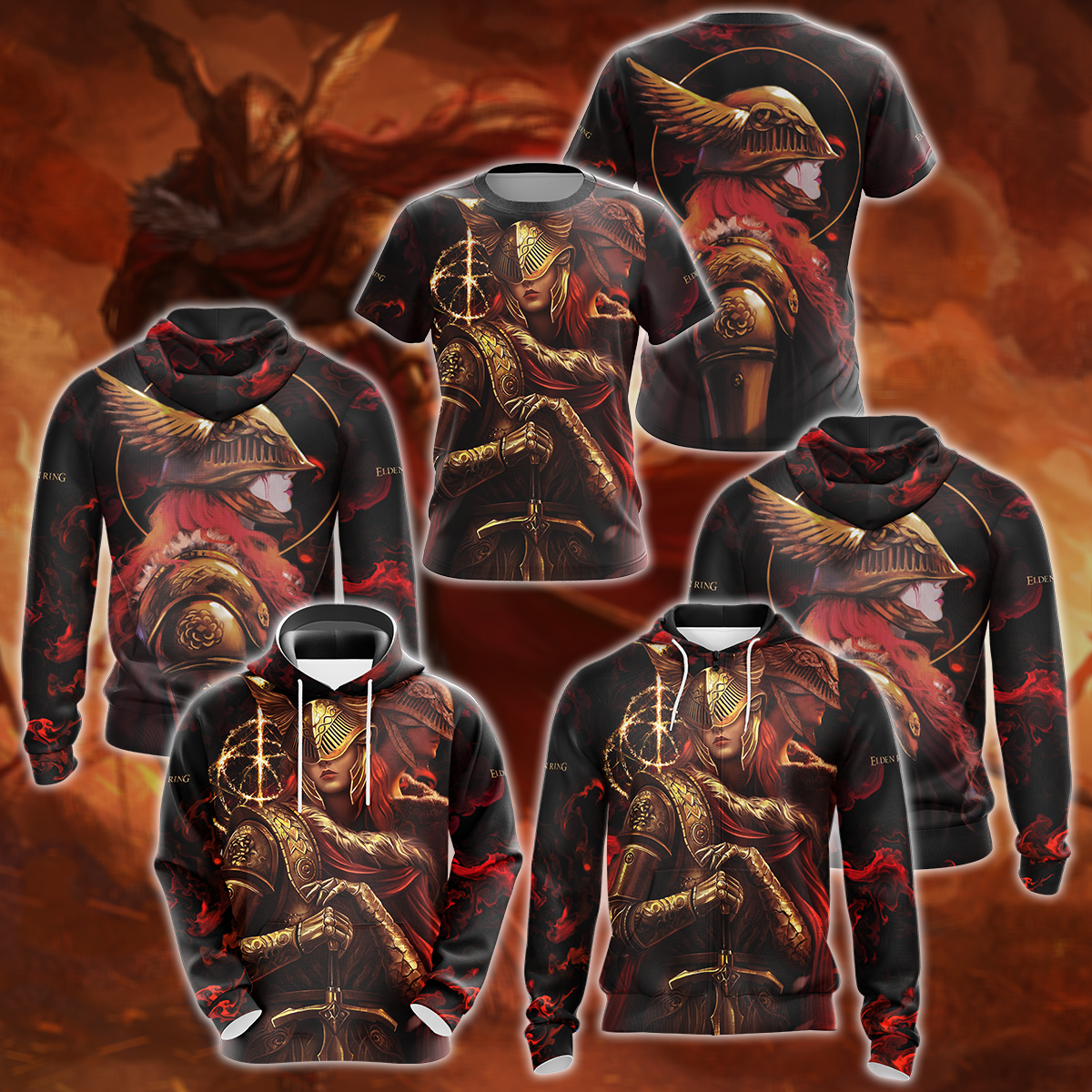 Elden Ring Malenia Blade of Miquella Video Game 3D All Over Print T-shirt Tank Top Zip Hoodie Pullover Hoodie Hawaiian Shirt Beach Shorts Jogger