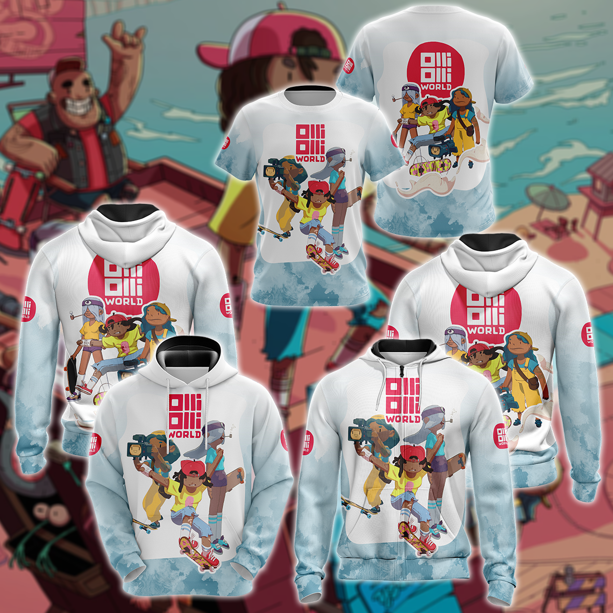 OlliOlli World 3D All Over Print T-shirt Tank Top Zip Hoodie Pullover Hoodie Hawaiian Shirt Beach Shorts Jogger