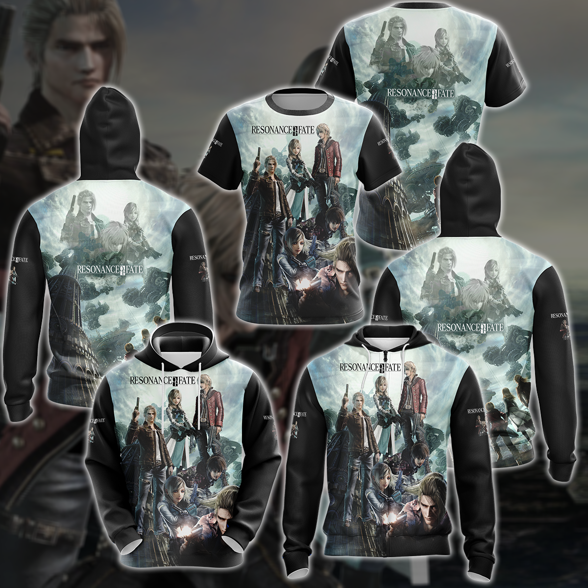 Resonance of Fate Video Game 3D All Over Printed T-shirt Tank Top Zip Hoodie Pullover Hoodie Hawaiian Shirt Beach Shorts Jogger