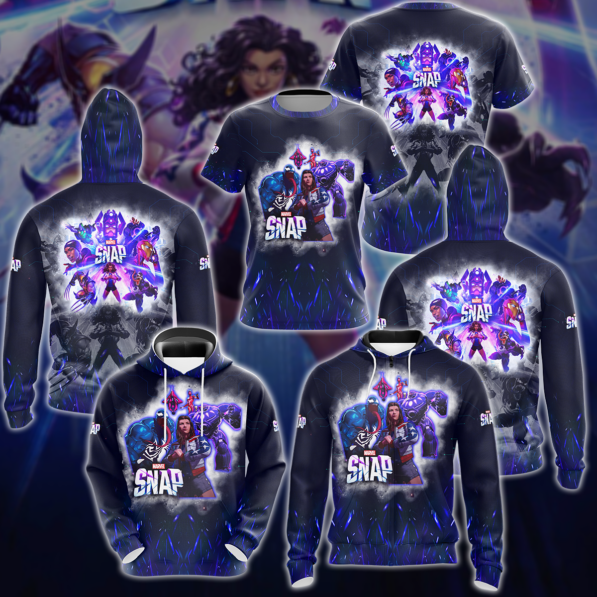 Marvel Snap Video Game 3D All Over Printed T-shirt Tank Top Zip Hoodie Pullover Hoodie Hawaiian Shirt Beach Shorts Jogger