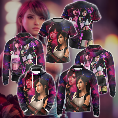 Final Fantasy VII Tifa Lockhart Video Game 3D All Over Print T-shirt Tank Top Zip Hoodie Pullover Hoodie Hawaiian Shirt Beach Shorts Jogger