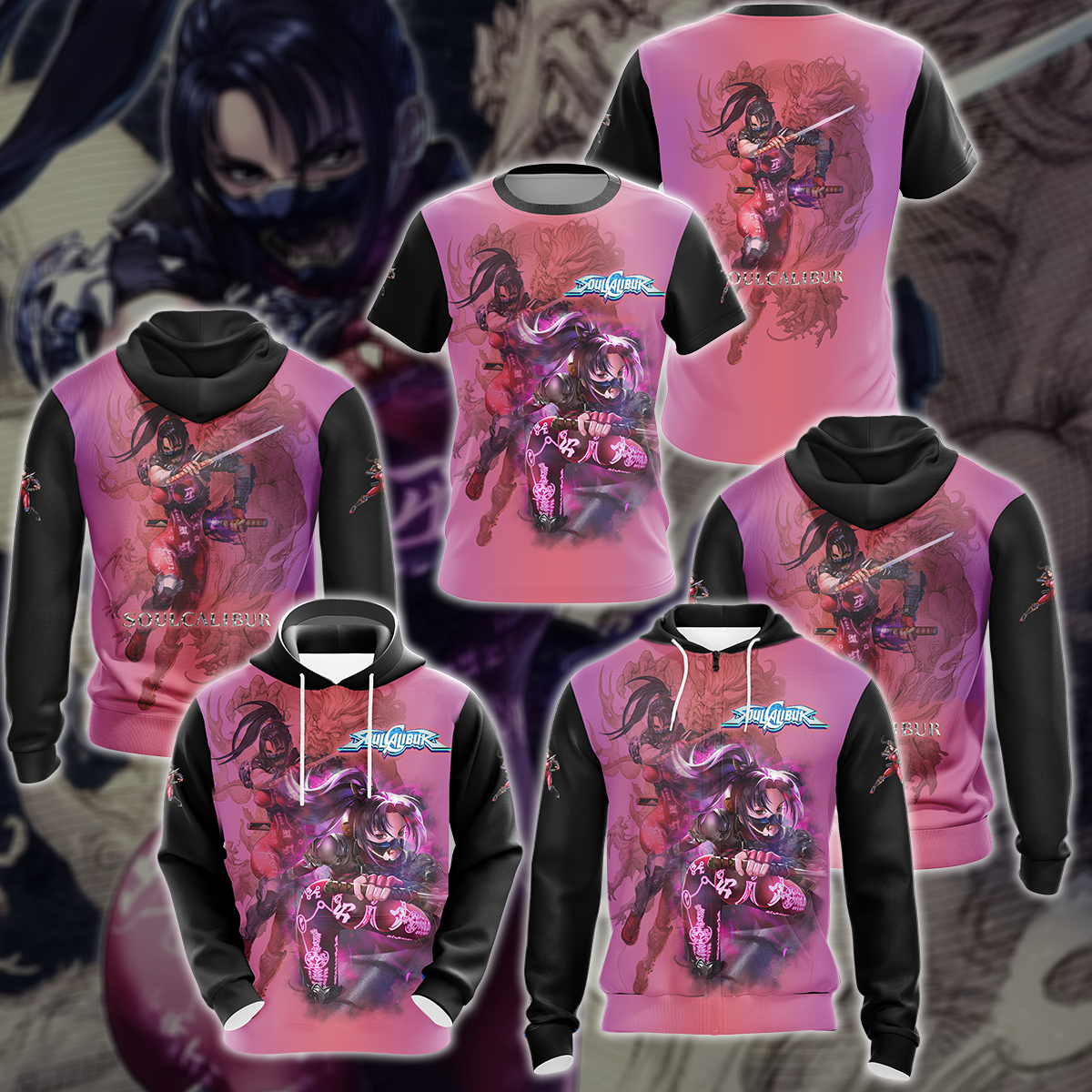 Soul Calibur Video Game 3D All Over Printed T-shirt Tank Top Zip Hoodie Pullover Hoodie Hawaiian Shirt Beach Shorts Jogger