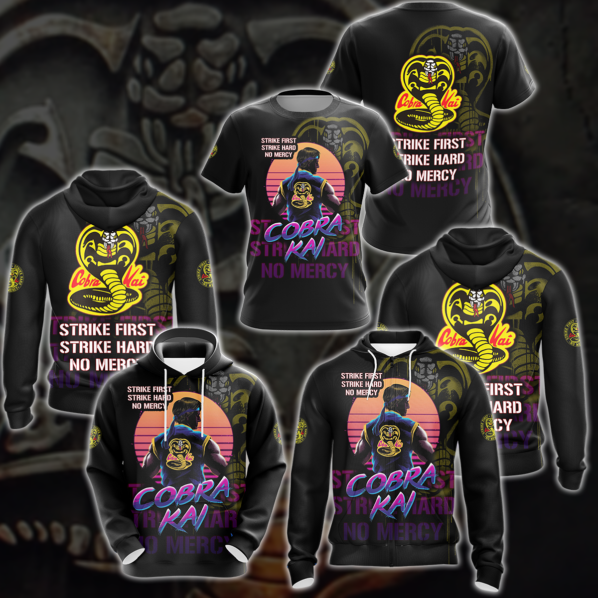 Cobra Kai TV Series 3D All Over Print T-shirt Tank Top Zip Hoodie Pullover Hoodie Hawaiian Shirt Beach Shorts Jogger