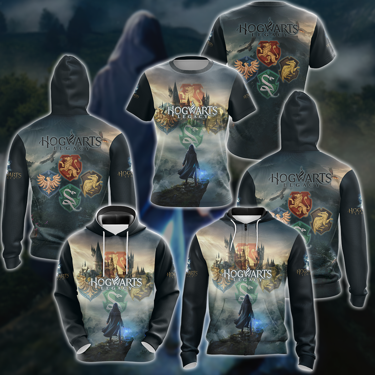 Hogwarts Legacy Video Game 3D All Over Printed T-shirt Tank Top Zip Hoodie Pullover Hoodie Hawaiian Shirt Beach Shorts Jogger