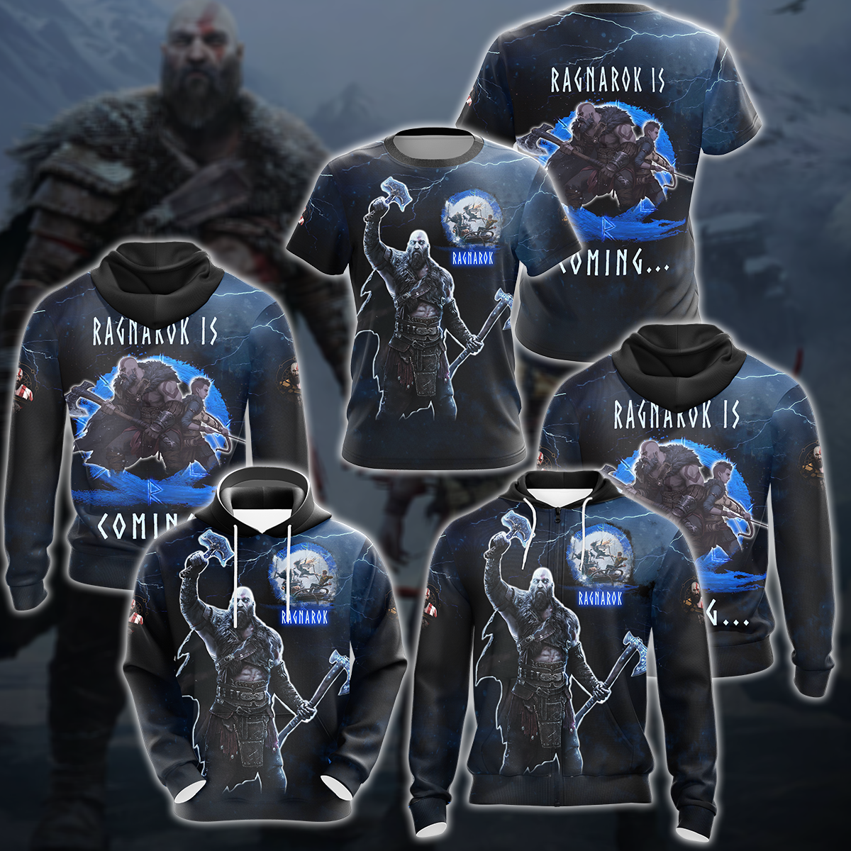 God Of War Ragnarok Video Game 3D All Over Printed T-shirt Tank Top Zip Hoodie Pullover Hoodie Hawaiian Shirt Beach Shorts Jogger