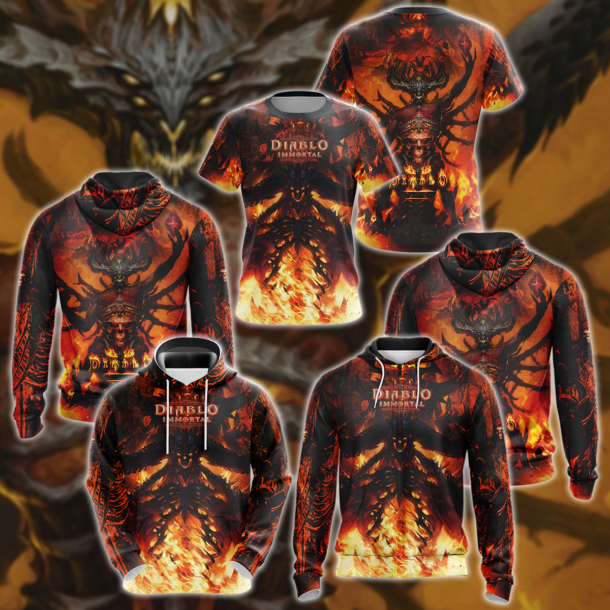 Diablo Immortal Video Game 3D All Over Print T-shirt Tank Top Zip
