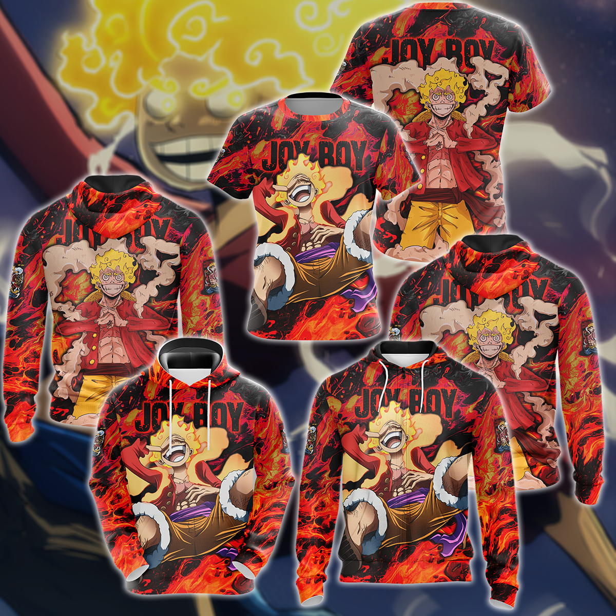 One Piece Joy boy Luffy Anime Manga 3D All Over Print T-shirt Tank Top Zip Hoodie Pullover Hoodie Hawaiian Shirt Beach Shorts Jogger