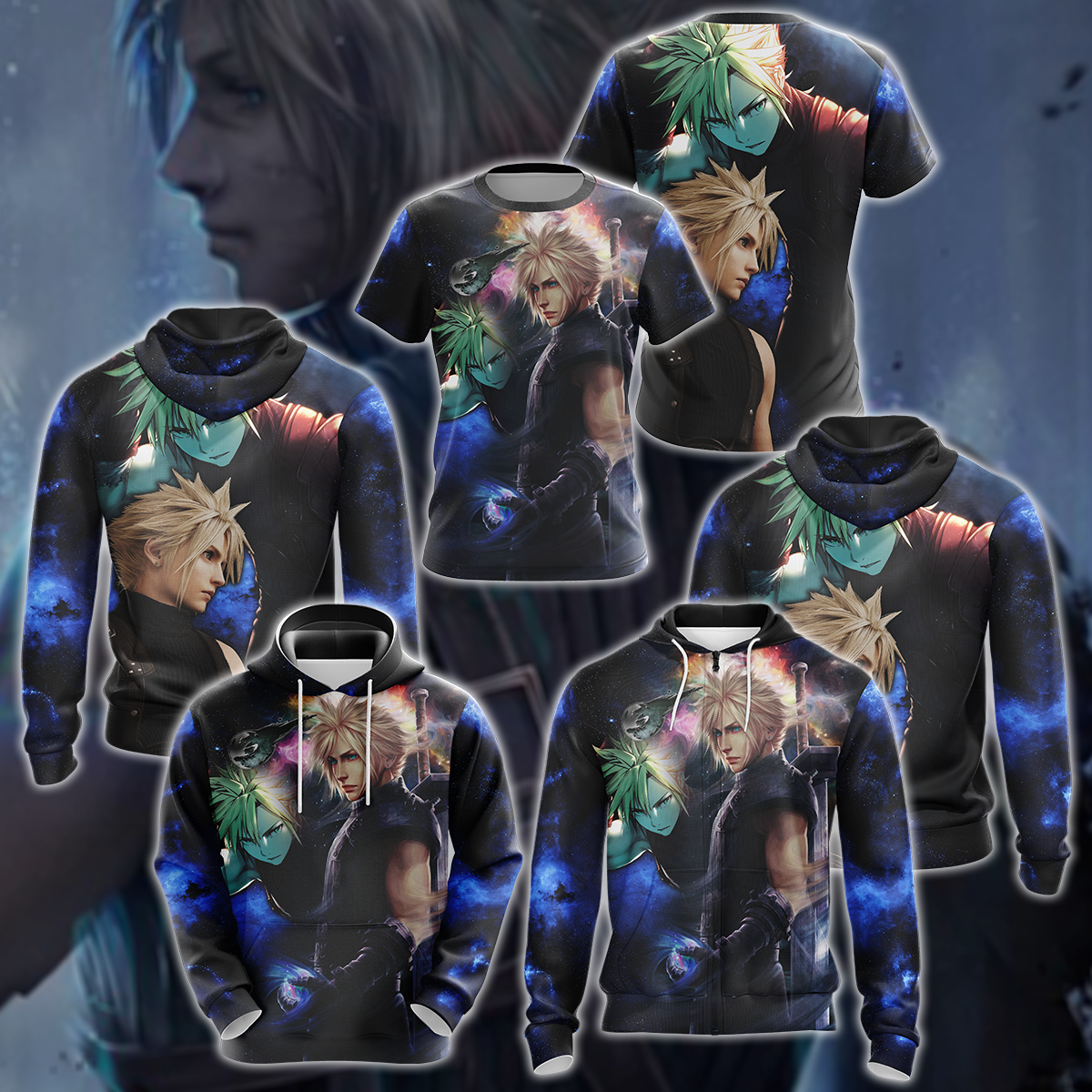 Final Fantasy VII Tidus Video Game 3D All Over Print T-shirt Tank Top Zip Hoodie Pullover Hoodie Hawaiian Shirt Beach Shorts Jogger