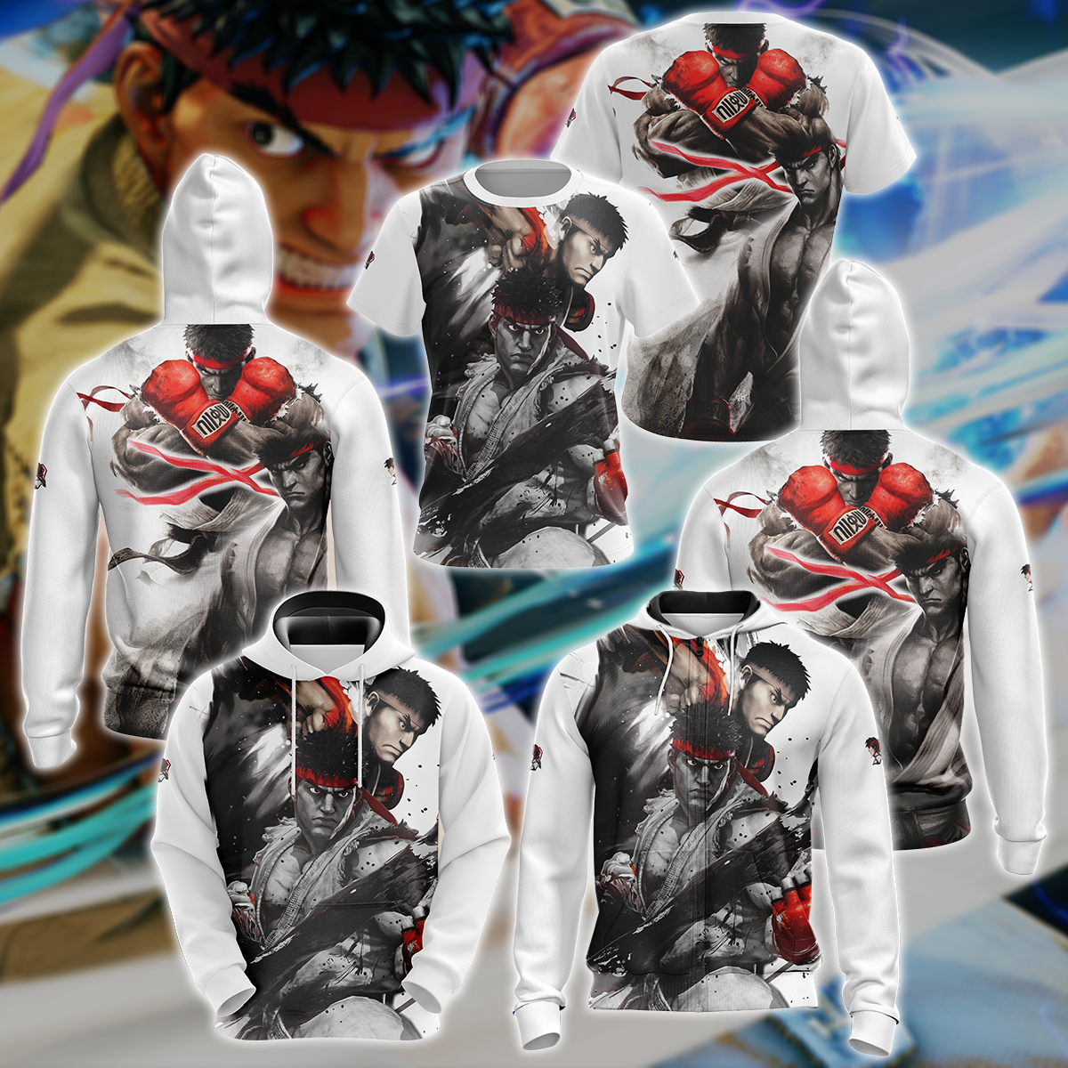 Street Fighter Video Game 3D All Over Print T-shirt Tank Top Zip Hoodie Pullover Hoodie Hawaiian Shirt Beach Shorts Jogger