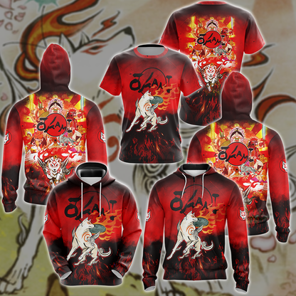 Okami Video Game 3D All Over Printed T-shirt Tank Top Zip Hoodie Pullover Hoodie Hawaiian Shirt Beach Shorts Jogger