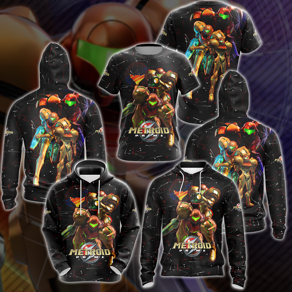 Metroid Prime Remastered Video Game 3D All Over Printed T-shirt Tank Top Zip Hoodie Pullover Hoodie Hawaiian Shirt Beach Shorts Jogger