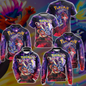 Pokemon Scarlet Violet Video Game 3D All Over Print T-shirt Tank Top Zip Hoodie Pullover Hoodie Hawaiian Shirt Beach Shorts Jogger   