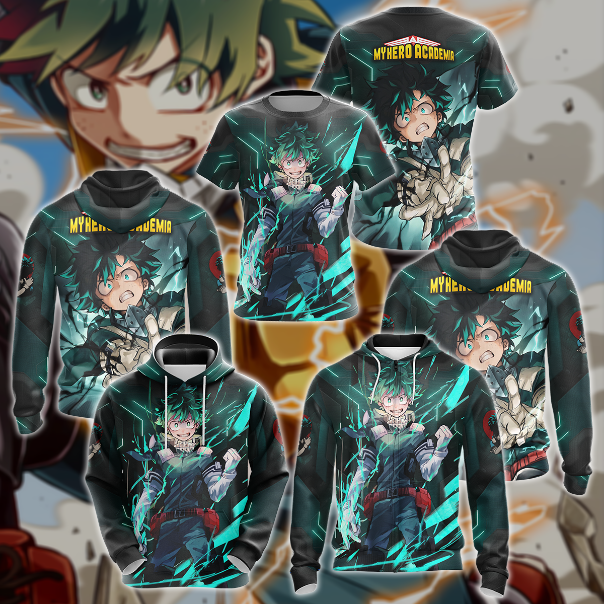 My Hero Academia Deku Midoriya Izuku 3D All Over Print T-shirt Tank Top Zip Hoodie Pullover Hoodie Hawaiian Shirt Beach Shorts Jogger
