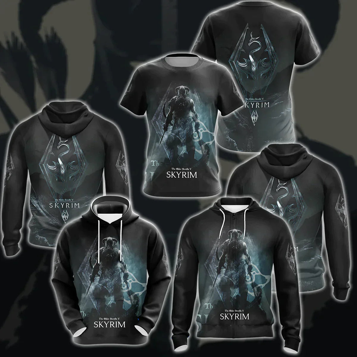 The Elder Scrolls V: Skyrim Video Game 3D All Over Printed T-shirt Tank Top Zip Hoodie Pullover Hoodie Hawaiian Shirt Beach Shorts Jogger
