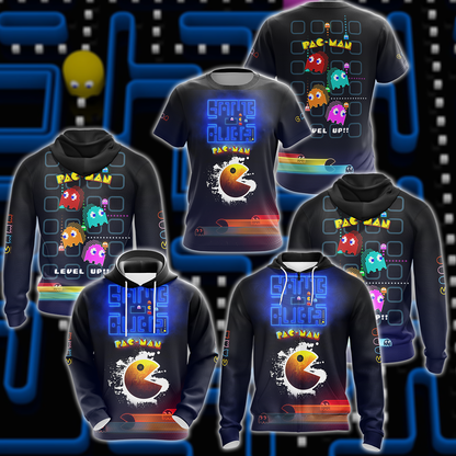 Pac Man Video Game 3D All Over Print T-shirt Tank Top Zip Hoodie Pullover Hoodie Hawaiian Shirt Beach Shorts Jogger