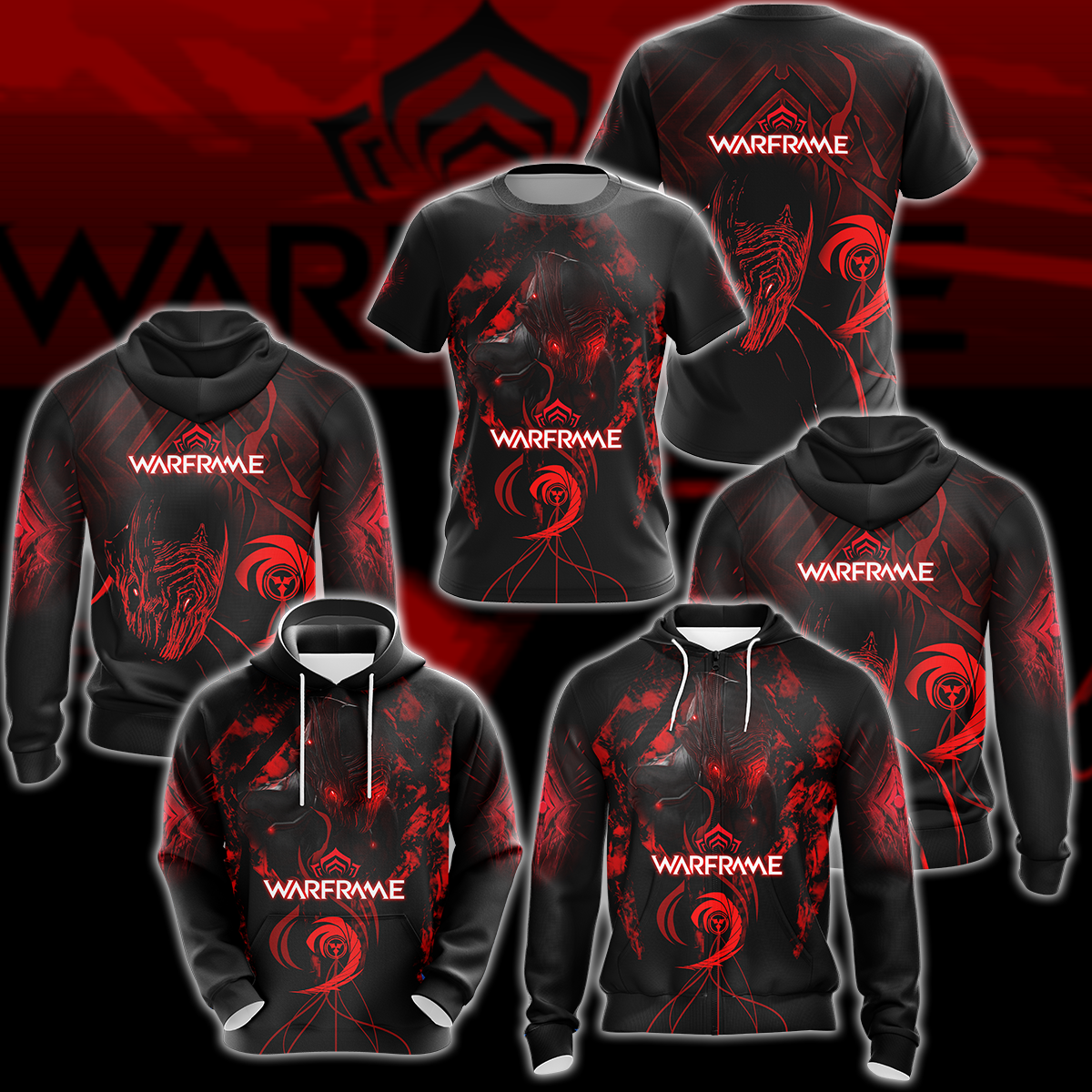 Warframe Video Game 3D All Over Printed T-shirt Tank Top Zip Hoodie Pullover Hoodie Hawaiian Shirt Beach Shorts Joggers