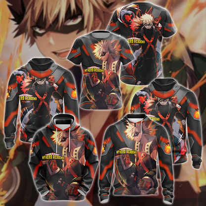 My Hero Academia Bakugou 3D All Over Print T-shirt Tank Top Zip Hoodie Pullover Hoodie Hawaiian Shirt Beach Shorts Jogger