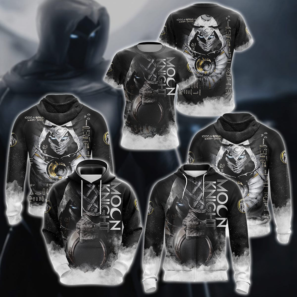 Marvel Moon Knight 3D All Over Print T-shirt Tank Top Zip Hoodie Pullover Hoodie Hawaiian Shirt Beach Shorts Jogger
