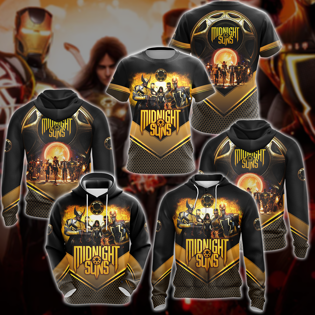 Midnight Suns Video Game 3D All Over Printed T-shirt Tank Top Zip Hoodie Pullover Hoodie Hawaiian Shirt Beach Shorts Jogger