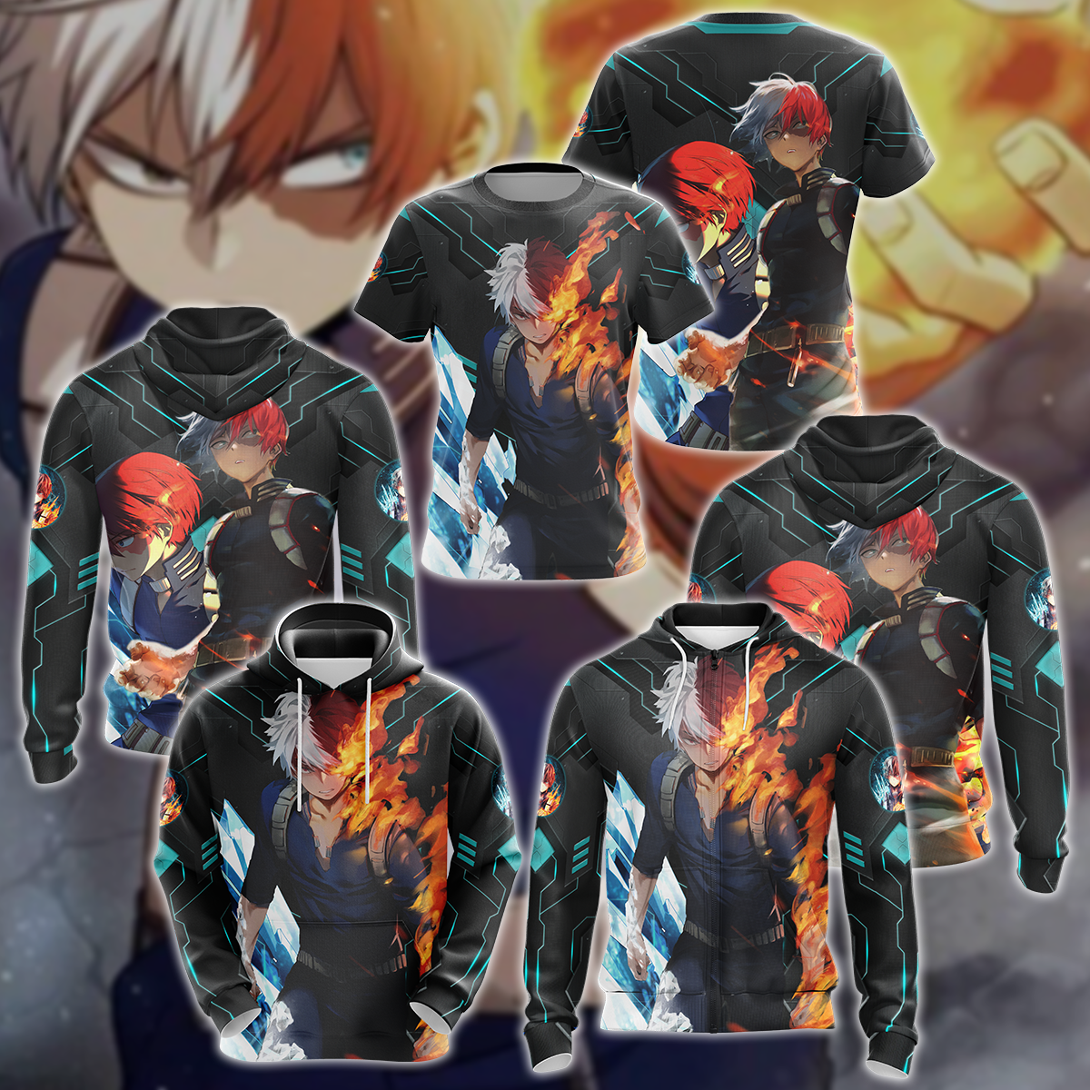 My hero academia hoodie todoroki hotsell