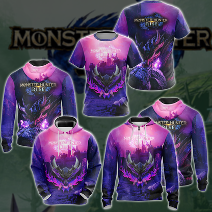 Monster Hunter Rise Video Game 3D All Over Printed T-shirt Tank Top Zip Hoodie Pullover Hoodie Hawaiian Shirt Beach Shorts Jogger