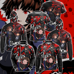 Persona 5 Strikers Makoto Niijima Video Game 3D All Over Print T-shirt Tank Top Zip Hoodie Pullover Hoodie Hawaiian Shirt Beach Shorts Jogger   