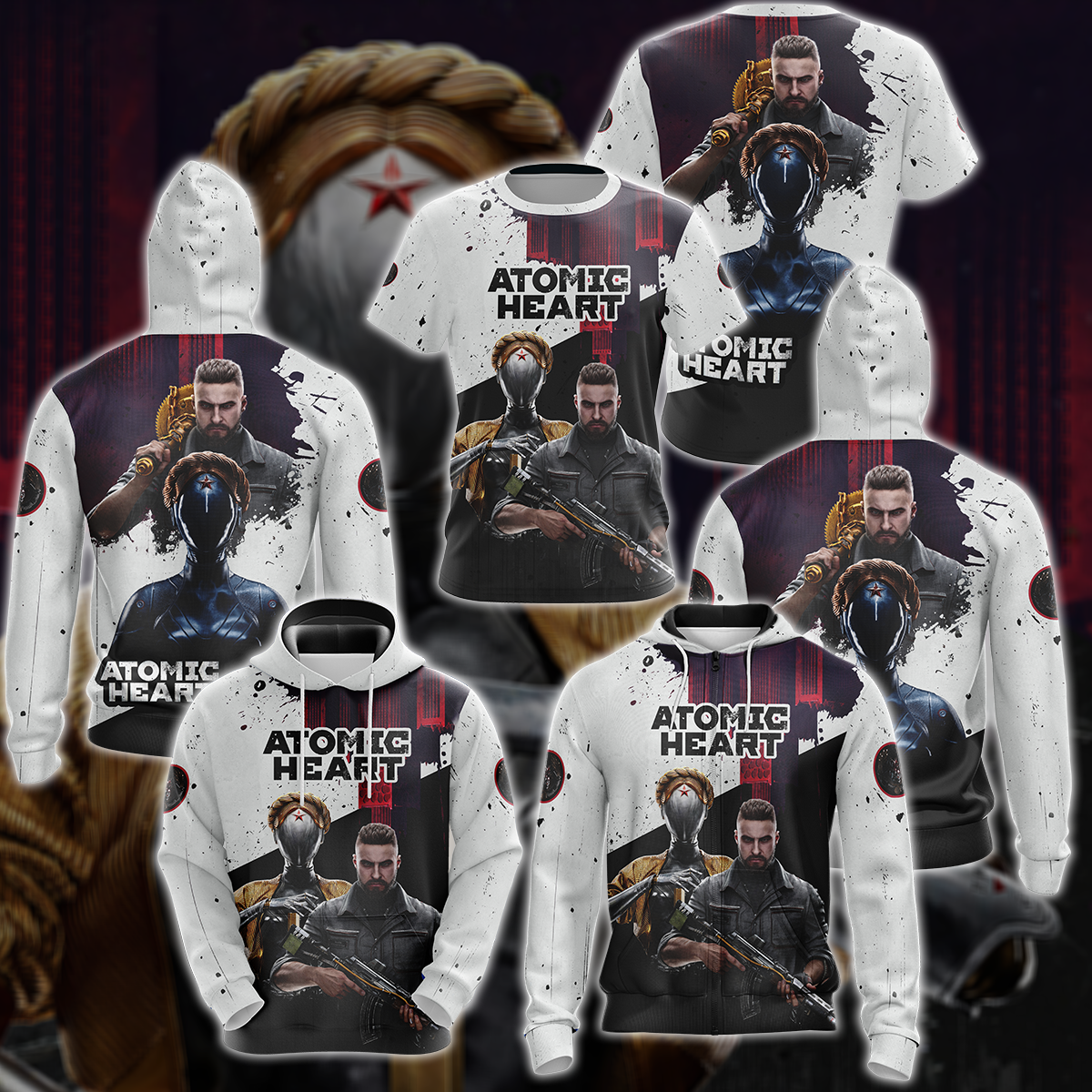 Atomic Heart Video Game 3D All Over Printed T-shirt Tank Top Zip Hoodie Pullover Hoodie Hawaiian Shirt Beach Shorts Jogger