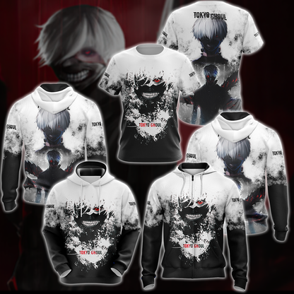 Tokyo Ghoul Anime Anime Manga 3D All Over Printed T-shirt Tank Top Zip Hoodie Pullover Hoodie Hawaiian Shirt Beach Shorts Jogger