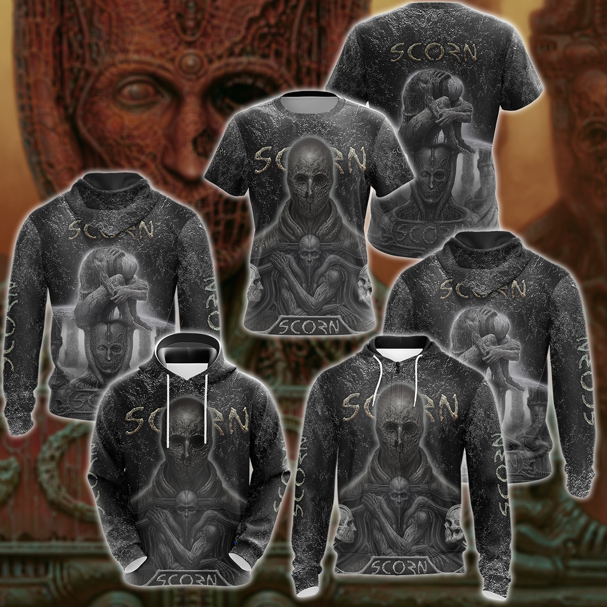 Scorn Video Game 3D All Over Print T-shirt Tank Top Zip Hoodie Pullover Hoodie Hawaiian Shirt Beach Shorts Jogger