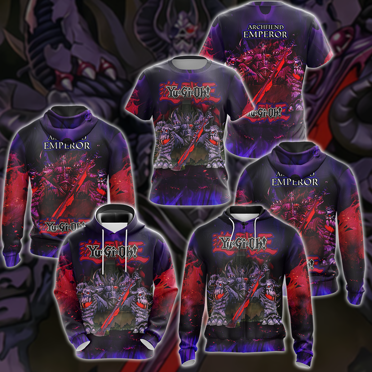 Yu-Gi-Oh! Archfiend Emperor Video Game 3D All Over Print T-shirt Tank Top Zip Hoodie Pullover Hoodie Hawaiian Shirt Beach Shorts Jogger