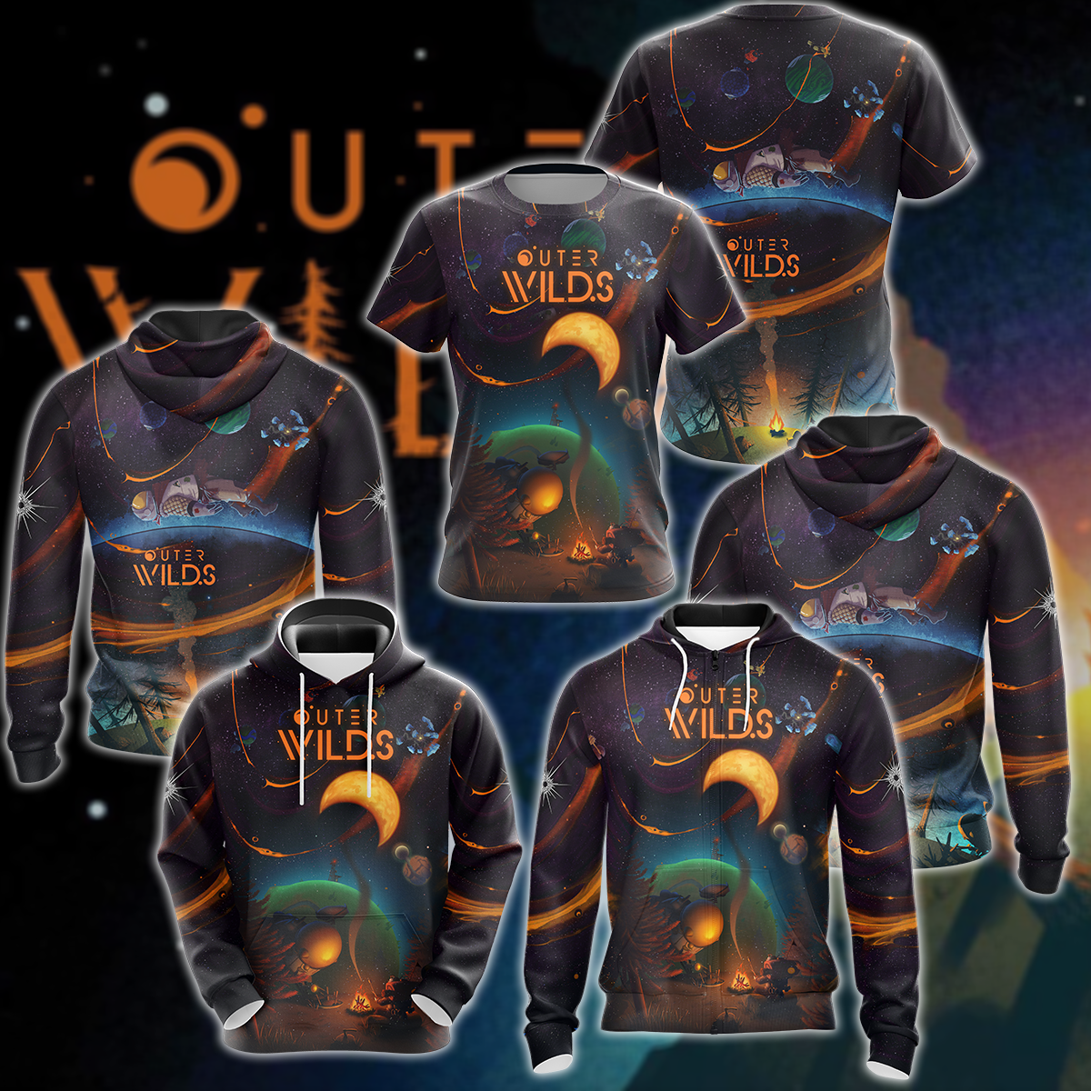 Outer Wilds Video Game 3D All Over Print T-shirt Tank Top Zip Hoodie Pullover Hoodie Hawaiian Shirt Beach Shorts Jogger