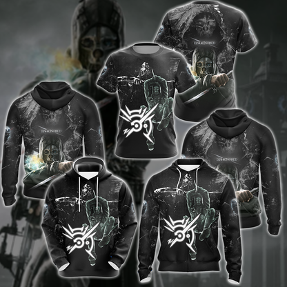 Dishonored Video Game 3D All Over Printed T-shirt Tank Top Zip Hoodie Pullover Hoodie Hawaiian Shirt Beach Shorts Jogger