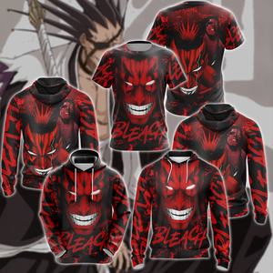 Bleach Kenpachi Zaraki Anime Manga 3D All Over Print T-shirt Tank Top Zip Hoodie Pullover Hoodie Hawaiian Shirt Beach Shorts Jogger   