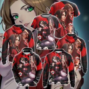 Final Fantasy VII Aerith Gainsborough Video Game 3D All Over Print T-shirt Tank Top Zip Hoodie Pullover Hoodie Hawaiian Shirt Beach Shorts Jogger   