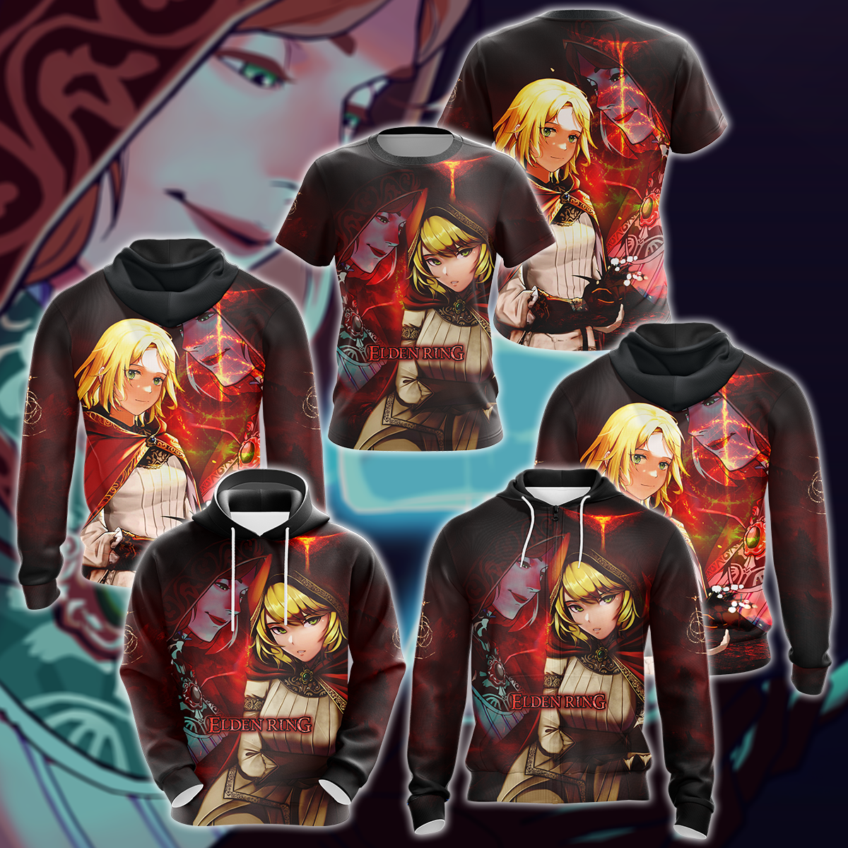 Elden Ring Roderika Video Game 3D All Over Print T-shirt Tank Top Zip Hoodie Pullover Hoodie Hawaiian Shirt Beach Shorts Jogger