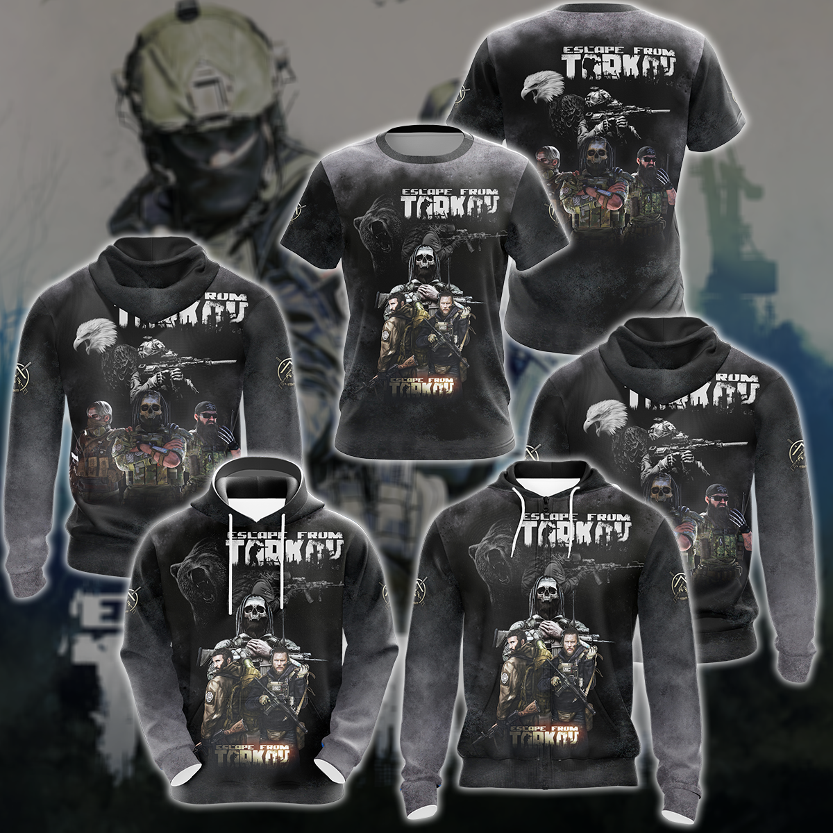 Escape From Tarkov Video Game 3D All Over Printed T-shirt Tank Top