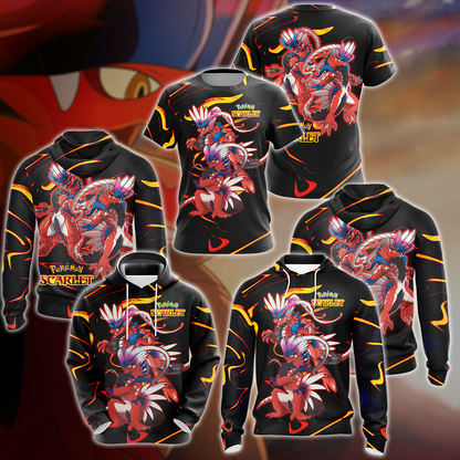 Pokemon Scarlet Video Game 3D All Over Print T-shirt Tank Top Zip Hoodie Pullover Hoodie Hawaiian Shirt Beach Shorts Jogger