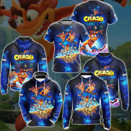 Crash Bandicoot Video Game 3D All Over Print T-shirt Tank Top Zip Hoodie Pullover Hoodie Hawaiian Shirt Beach Shorts Jogger