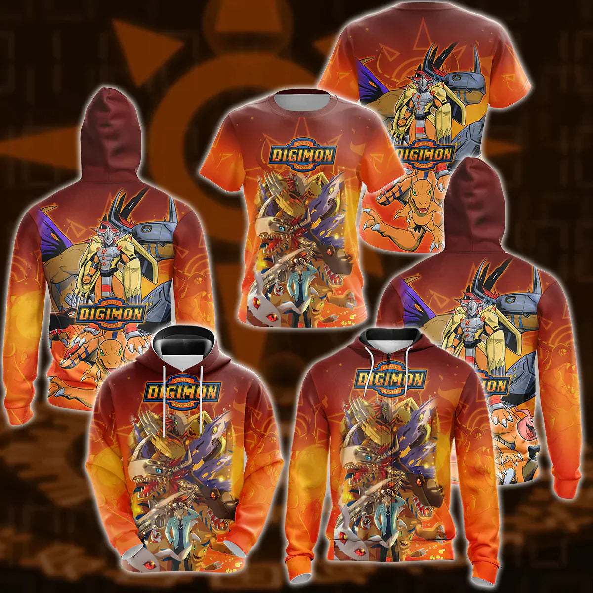 Digimon Video Game 3D All Over Print T-shirt Tank Top Zip Hoodie Pullover Hoodie Hawaiian Shirt Beach Shorts Jogger