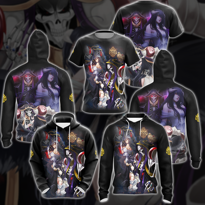 Overlord Ainz Ooal Gown and Albedo Anime Manga 3D All Over Print T-shirt Tank Top Zip Hoodie Pullover Hoodie Hawaiian Shirt Beach Shorts Jogger