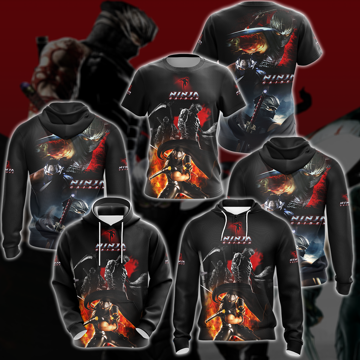 Ninja Gaiden Video Game 3D All Over Print T-shirt Tank Top Zip Hoodie Pullover Hoodie Hawaiian Shirt Beach Shorts Jogger