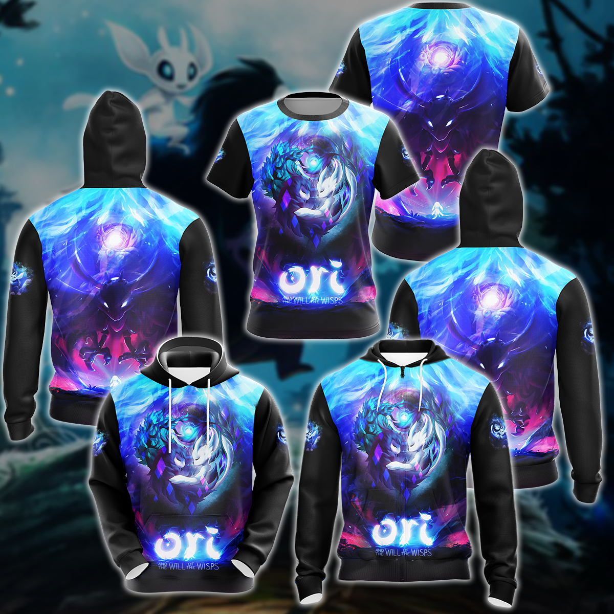 Ori and the Will of the Wisps Video Game 3D All Over Printed T-shirt Tank Top Zip Hoodie Pullover Hoodie Hawaiian Shirt Beach Shorts Jogger