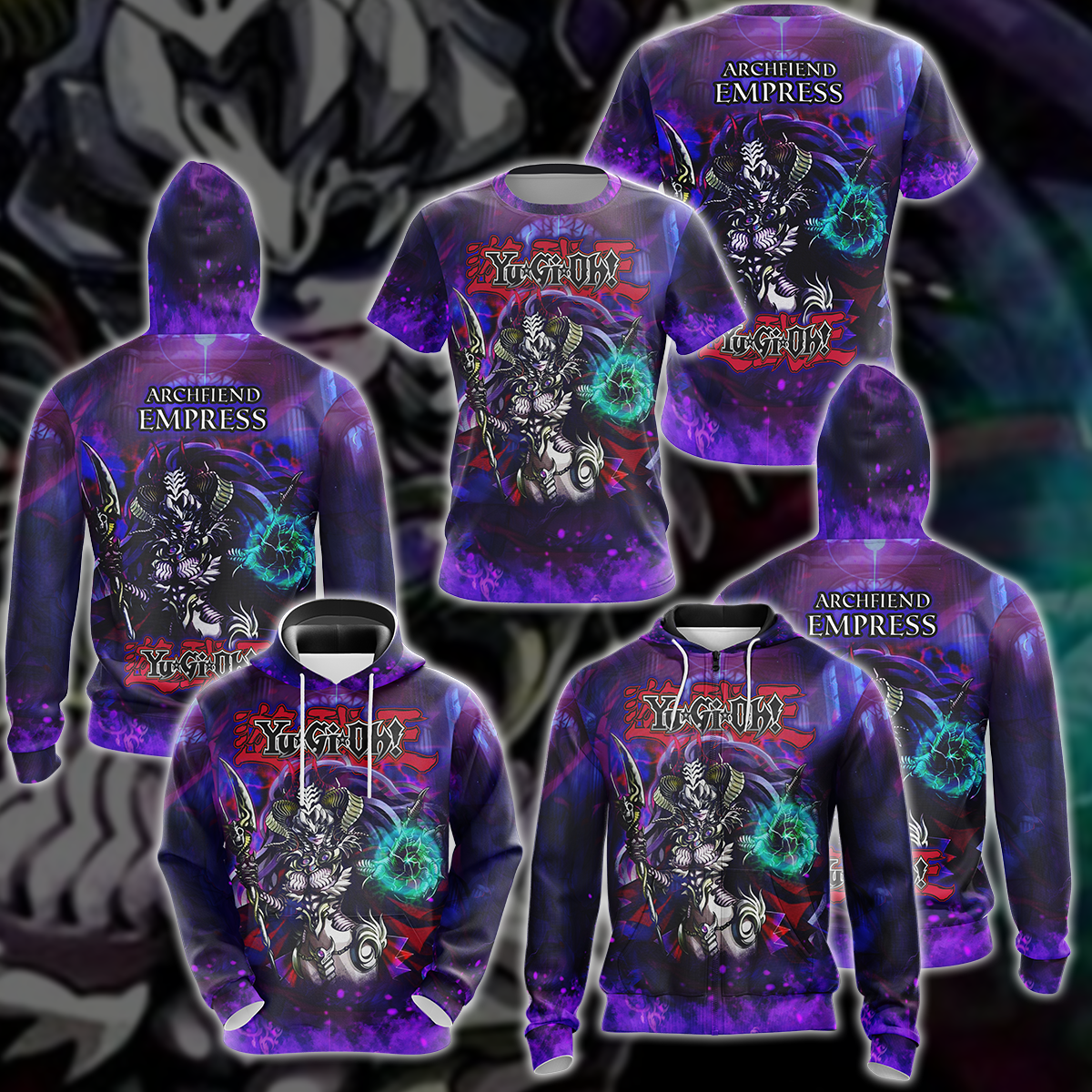 Yu-Gi-Oh! Archfiend Empress Video Game 3D All Over Print T-shirt Tank Top Zip Hoodie Pullover Hoodie Hawaiian Shirt Beach Shorts Jogger