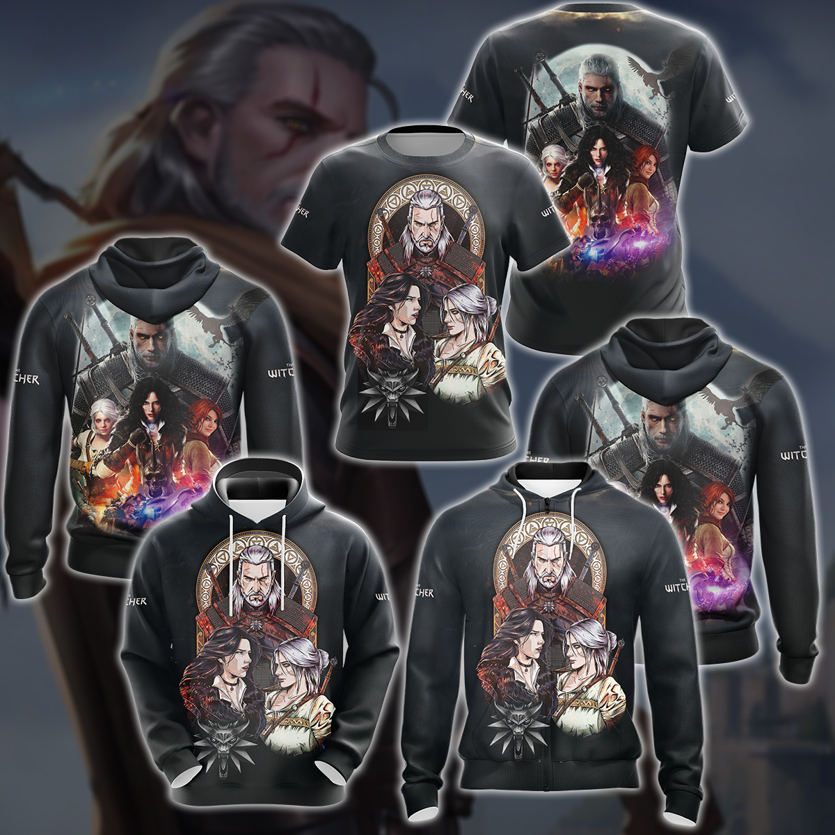 The Witcher Video Game 3D All Over Printed T-shirt Tank Top Zip Hoodie Pullover Hoodie Hawaiian Shirt Beach Shorts Jogger