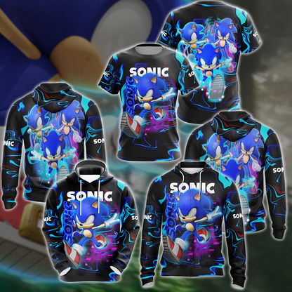 Sonic Video Game 3D All Over Print T-shirt Tank Top Zip Hoodie Pullover Hoodie Hawaiian Shirt Beach Shorts Jogger