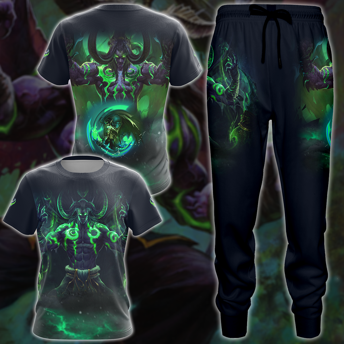 World Of Warcraft Illidan Stormrage Video Game 3D All Over Print T-shirt Tank Top Zip Hoodie Pullover Hoodie Hawaiian Shirt Beach Shorts Jogger