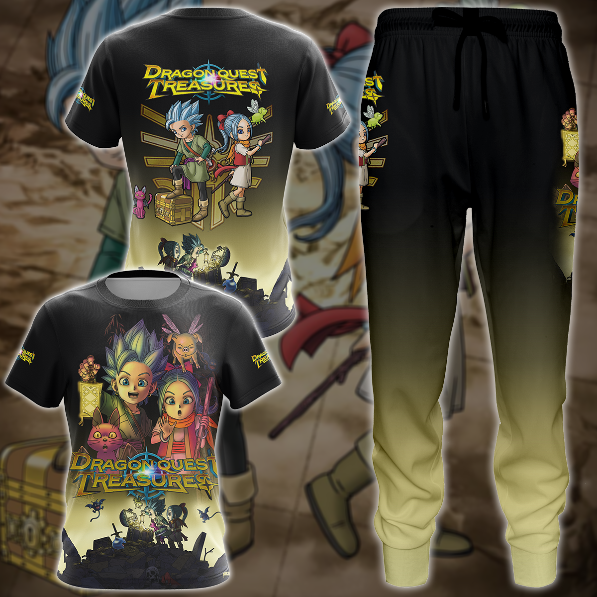 Dragon Quest Treasures Video Game 3D All Over Printed T-shirt Tank Top Zip Hoodie Pullover Hoodie Hawaiian Shirt Beach Shorts Jogger