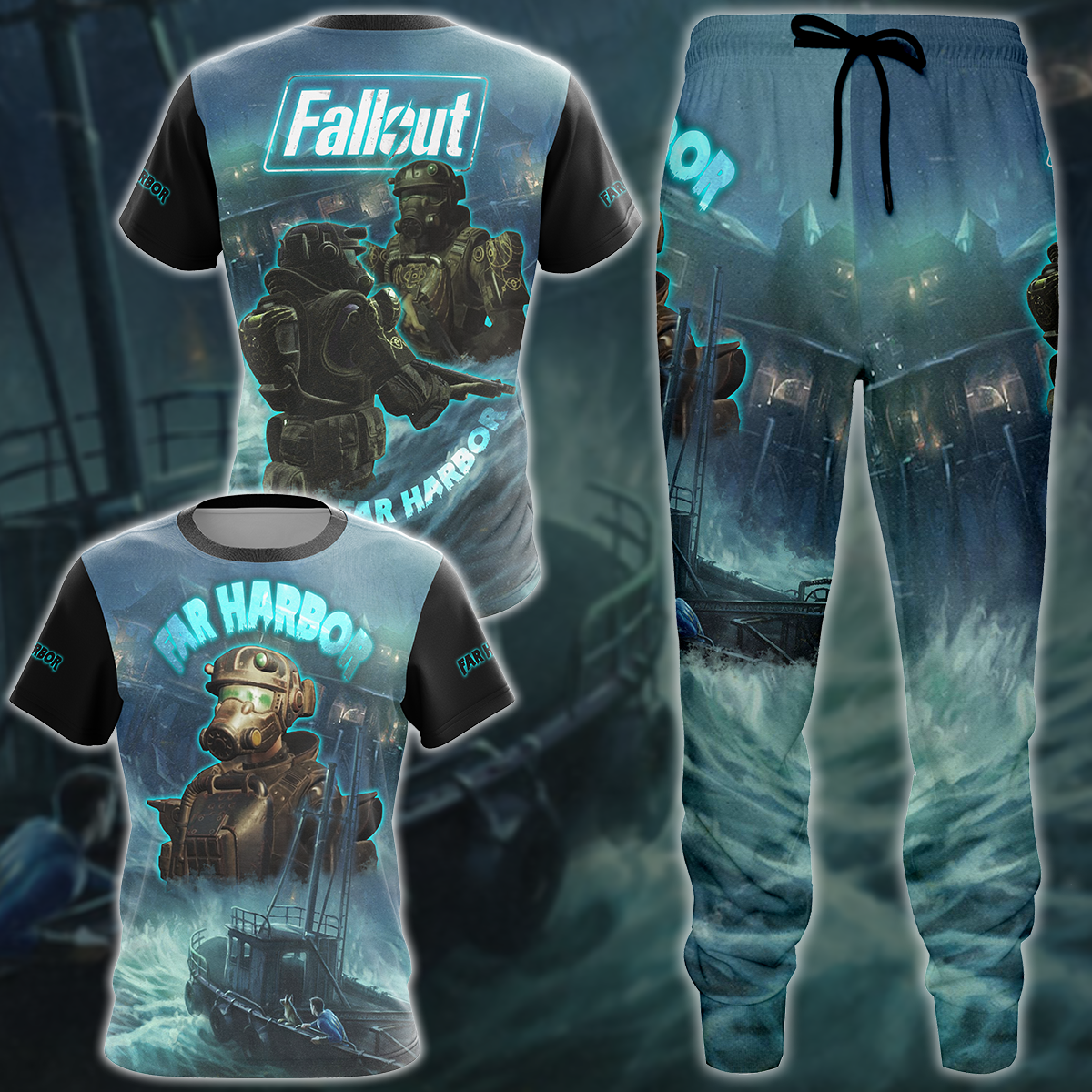 Fallout 4: Far Harbour Video Game 3D All Over Printed T-shirt Tank Top Zip Hoodie Pullover Hoodie Hawaiian Shirt Beach Shorts Jogger